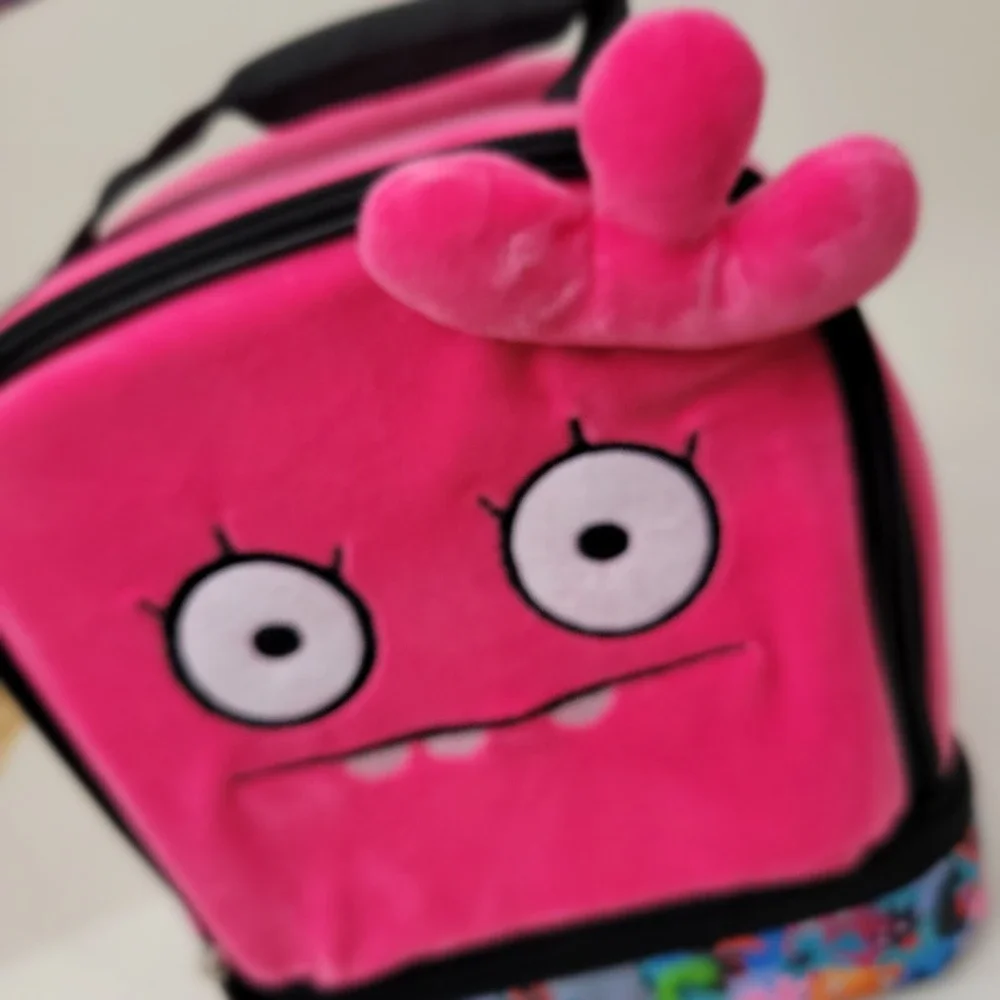 UglyDolls Kids Pink Insulated Lunch Box Dual Compartment Double Zip Lunch Bag‎